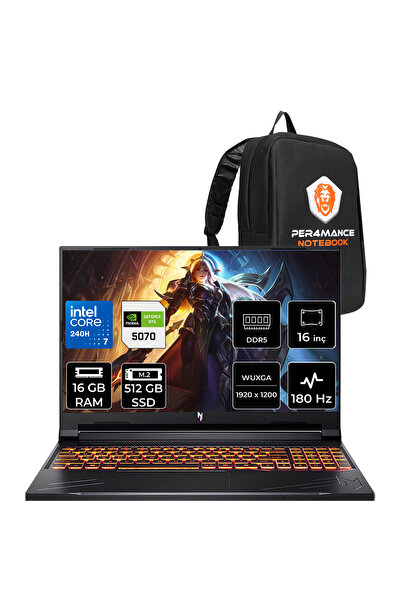 ACER Nitro V16 Intel Core 7 240H 16GB 512GB SSD RTX5070/8GB 95W 16" WUXGA 180...