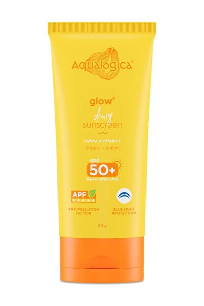 AQUALOGICA Radiant Glow Sunscreen SPF 50 PA++++ (80g) - Lightweight, Brighten...
