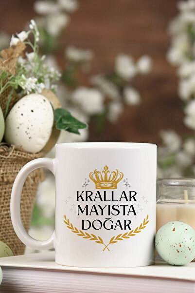 qoeuyl boutique Kings Are Born in May Lettering Printed Birthday Gift Mug for...