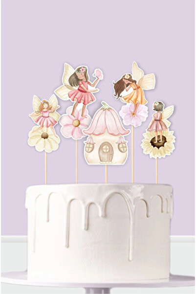 neşeli günlerim Διακοσμητικό τούρτας γενεθλίων με θέμα την κοριτσίστικη νεράιδα