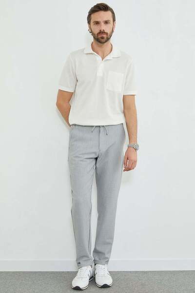 Fulla Moda Striped Double-Cuffed Trousers with Tie Waist