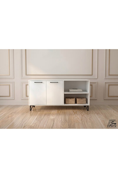 SEMİH MOBİLYA MDF Çok Amaçlı Dolap, Kapaklı ve Açık Raflı Şık Salon & Antre D...