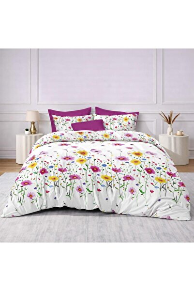 Pucioasa Double bed linen, 2 persons, Sulfur, Cotton, Finet, 6 Pieces, with e...