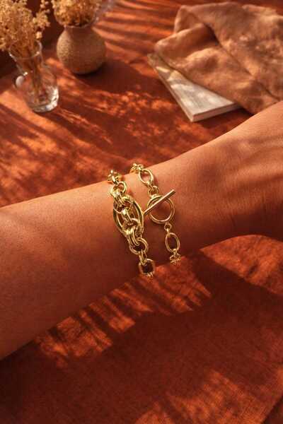 Mope Accessories مجموعة من 2 أساور من الفولاذ المقاوم للصدأ