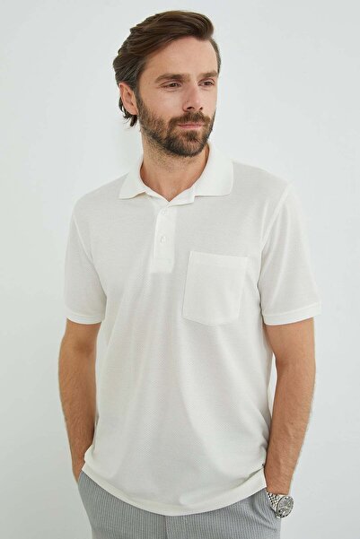 Fulla Moda Μπλουζάκι με κουμπιά από ύφασμα κηρήθρας και λαιμόκοψη πόλο