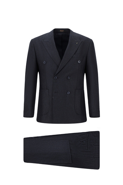 Abdullah Kiğılı 7 Drop Slim Fit Slim Fit Patterned Wool Piece Double-Breasted...