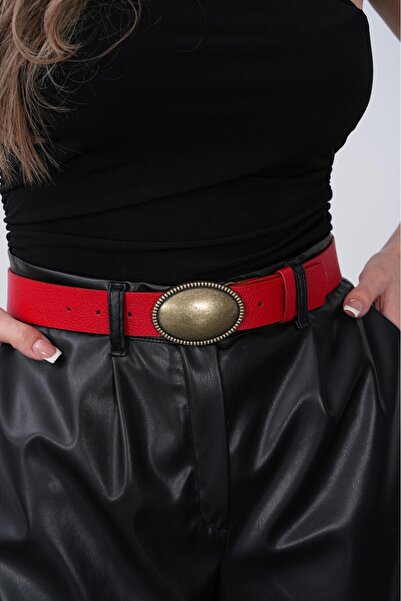 MODAM HİFA Curea roșie de bază pentru femei, curea pentru pantaloni, curea pe...