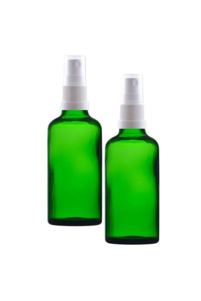 Aroma Expert Flacon cosmetic verde de 50 ml cu pulverizator alb