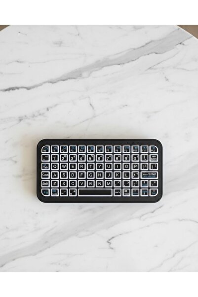 Genel Markalar Siyah Kablosuz Mini RGB Işıklı Klavye Bluetooth 5.2 İnce Tasar...