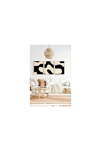 OEM Σετ Διακοσμητικών Πάνελ Re-Bloom, MDF/μασίφ ξύλο, λευκό/μαύρο, 50 x 70 εκ.