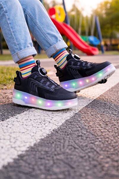 Ayakx Spor Patenli Tekerlekli Işıklı Çocuk Spor Sneakers Ortopedik Ayakkabı K...