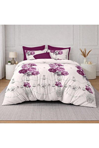 Pucioasa Double Bed Linen Set, 2 people, Sulfur, Cotton, Finet, 6 Pieces, wit...