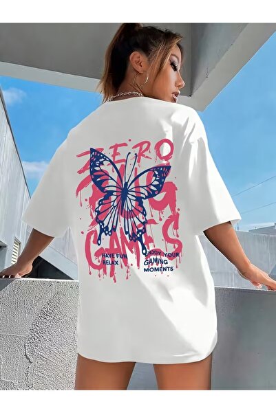 PAVRO Tricou unisex din țesătură de calitate, cu imprimeu zero butterfly, tri...