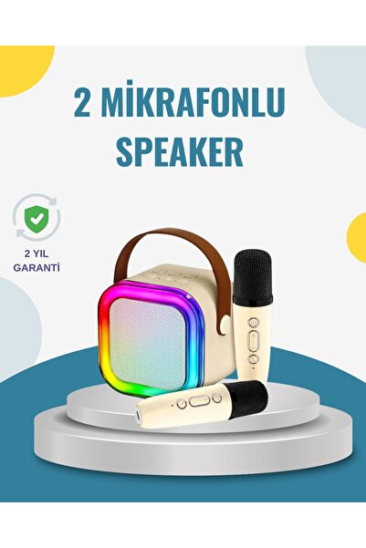 Genel Markalar Karaoke Hoparlör – Çift Mikrofon Ve Led Işıklı