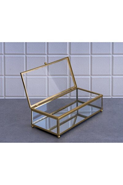 USTAOGLUHOME صندوق زجاجي مستطيل صغير 24x12x7