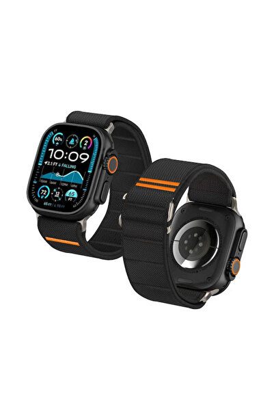Tech-Protect Υφασμάτινο λουράκι μαύρο (Apple Watch 6 / 7 / 8 / 9 / 10 / Se / ...