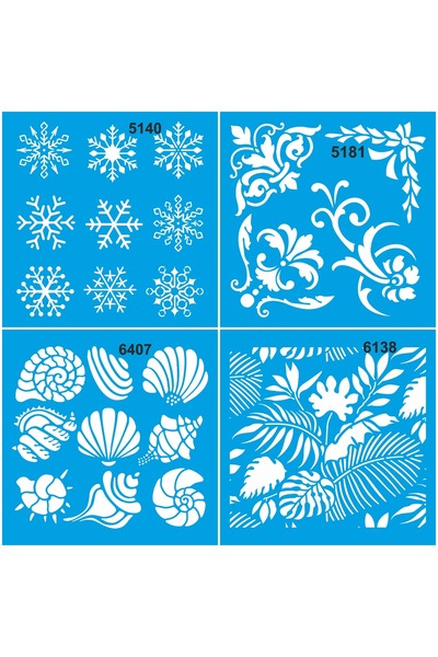 StencilSepeti Karma Desen 4'lü Set 12 20x20