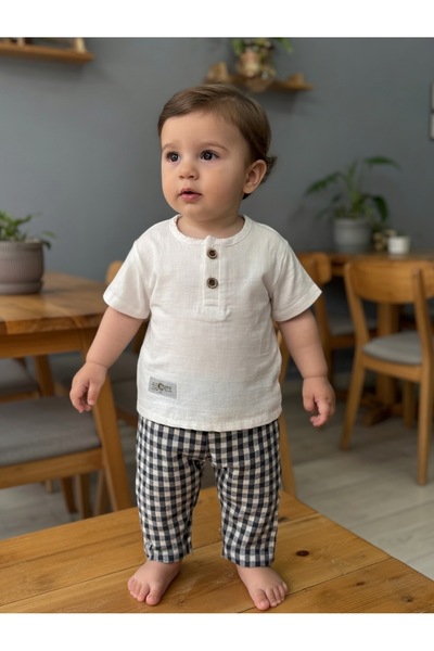 Çıtırkids Muslin Small Checkered 2-Piece Set