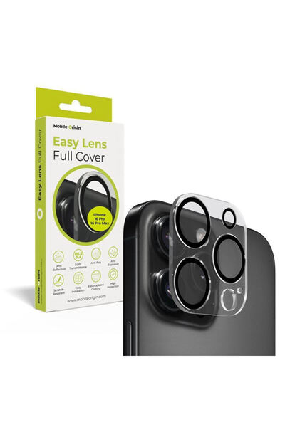 Mobile Origin Easy Lens πλήρης κάλυψη, διαφανές - iPhone 16 Pro / 16 Pro Max