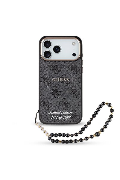 Guess Θήκη PU 4G MagSafe Strap Περιορισμένης Έκδοσης 299 για iPhone 17 Pro Ma...