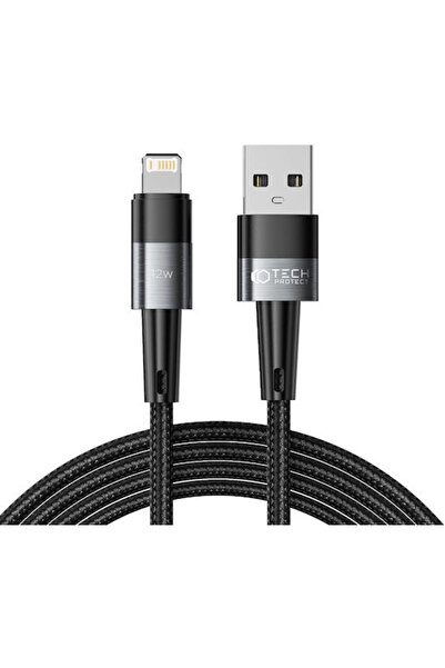Tech-Protect Ultraboost Πλεγμένο Καλώδιο USB-A σε Lightning 12W Γκρι 2μ