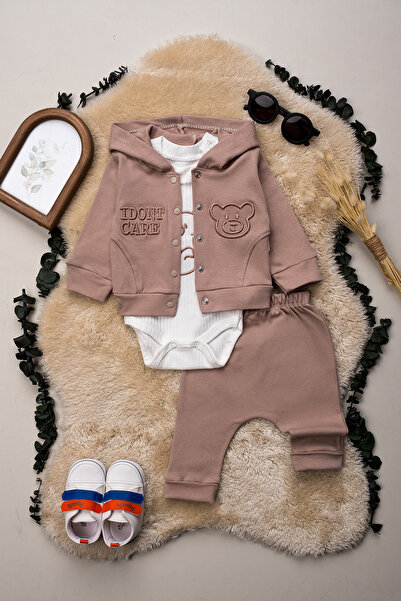Hopy Kids 1013 Embroidered 100% Cotton 3-Piece Baby Set 3-6-9 Months Compact ...