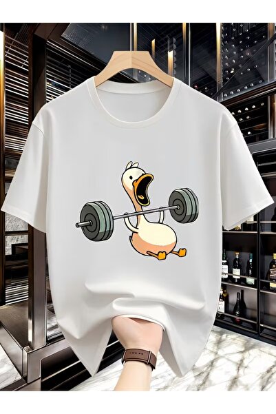 AEMİ Tricou unisex cu imprimeu Halter, supradimensionat, cu gât rotund