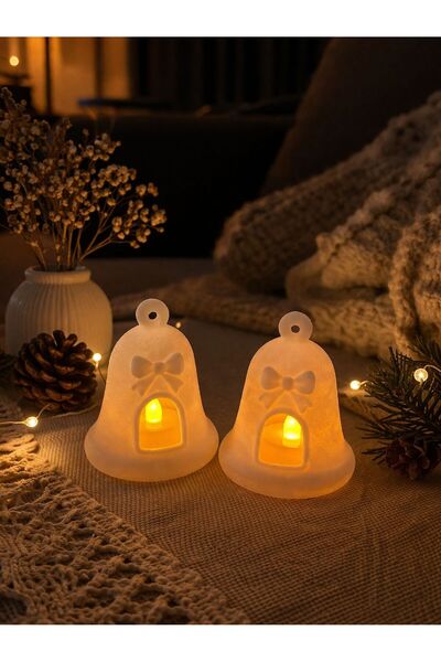 GECE 3D DEKORATİF İKİLİ ÇAN LED MUM AYDINLATMALI