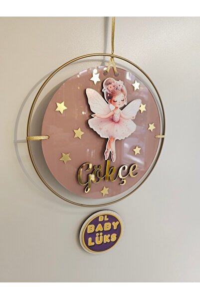 BL Baby Lüks El Yapımı İsme Özel Yuvarlak Bebek Kapı süsü, Hastane Süsü, Bebe...