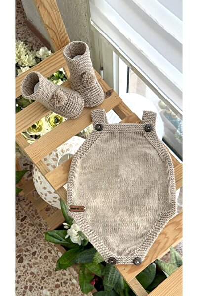 Happy Moon El örgüsü bebek kıyafetleri body badi zıbın patik pamuk ip 0-3 ay ...