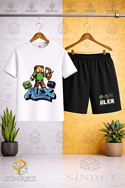 SİNREZ Tricou cu gât rotund cu imprimeu special ALEX OK ATAN pentru copii, un...