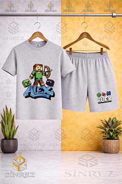 SİNREZ Tricou cu gât rotund cu imprimeu special ALEX OK ATAN pentru copii, un...