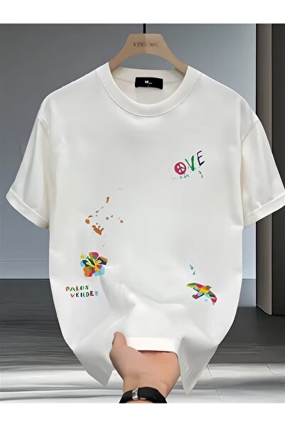 AEMİ Μπλουζάκι Unisex Love Printed Oversize Crew Neck