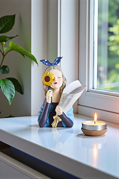 Harmoni Art Home Decor Dekoratif Papatyalı Kız Biblo