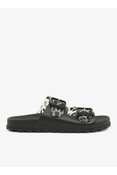 VOICES Folk Women's Birken Style Sandal With Adjustable Strap-Black, size-37