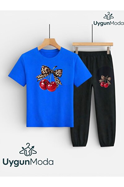 UygunModa SET TRICOU ȘI PANTALONI DE TRENING CU IMPRIMEU Cireșe și Panglici (...