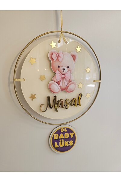 BL Baby Lüks El Yapımı İsme Özel Yuvarlak Bebek Kapı süsü, Hastane Süsü, Bebe...