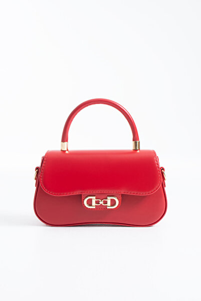 DEV 3 ADAM NÇS Κόκκινη τσάντα χιαστί με καπάκι για γυναίκες
