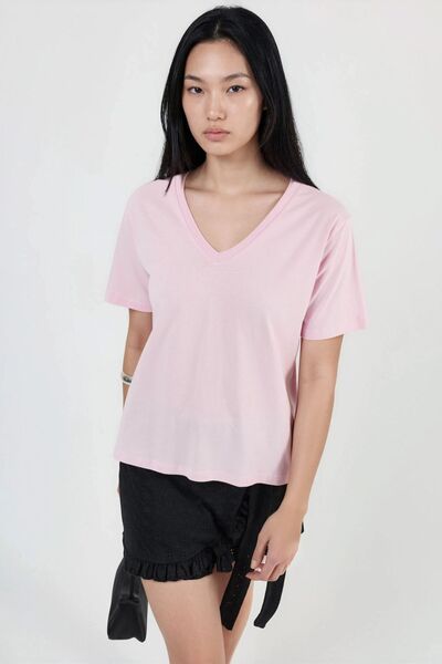 Hiccup Tricou tricotat simplu cu decolteu în V BUSEM
