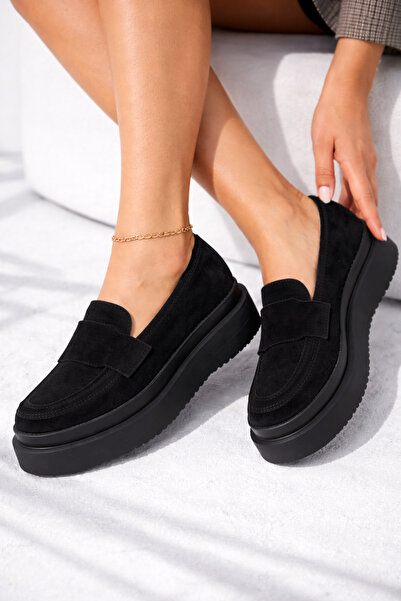 Cameleon MIRA μαύρα σουέτ μοκασίνια