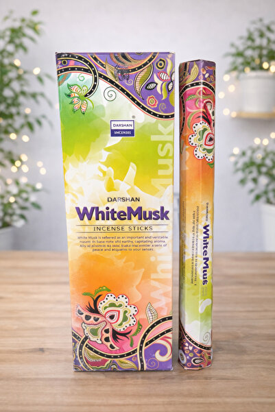 Darshan Incense White Musk Beyaz sabun Koku Aromalı Çubuk Tütsü 20 Adet 1 Paket