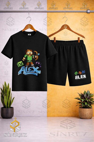 SİNREZ Tricou cu gât rotund cu imprimeu special ALEX OK ATAN pentru copii, un...