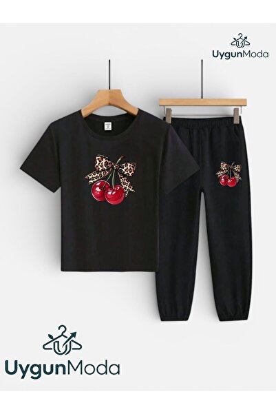 UygunModa SET TRICOU ȘI PANTALONI DE TRENING CU IMPRIMEU Cireșe și Panglici (...