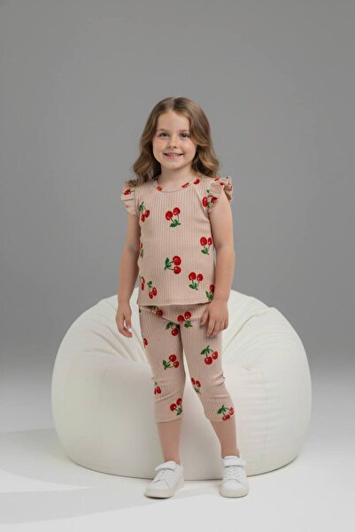 Yağmur Giyim PJKSKT Κοντομάνικο σετ για κορίτσια με βολάν από ύφασμα με σχέδι...