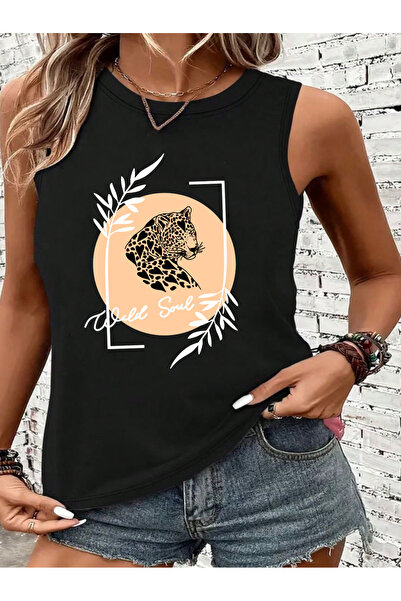 SUNFREE TREND MIX Αμάνικο εμπριμέ μπλουζάκι κανονικής εφαρμογής για γυναίκες ...