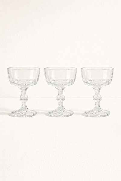 Mirilliahome Set of 3 Glass Ice Cream Bowls with Footed Base, Transparent Des...