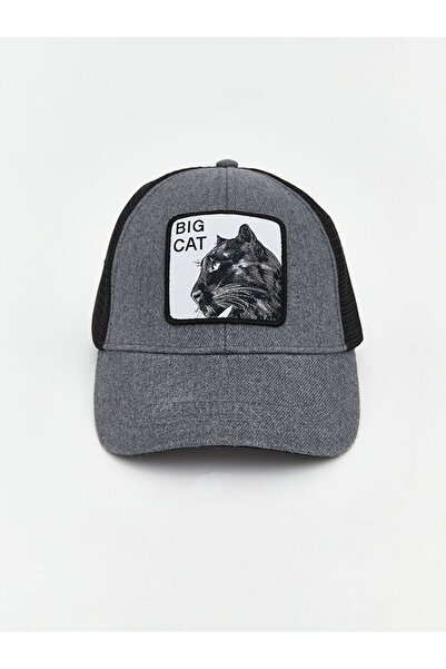 LC Waikiki Gray Embroidered Men's Cap Hat