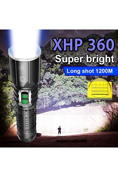 Munico Güçlü El Feneri XHP LED El Feneri Yüksek Lümen 900000LM Flaş Işıkları ...
