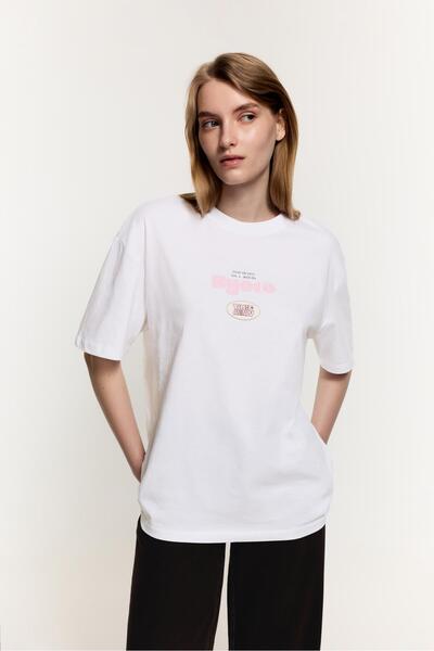 LEFTIES Baskılı oversize t-shirt