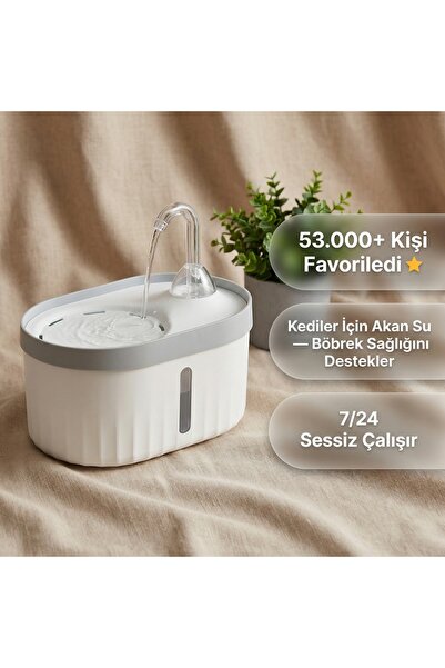 PATİLA Otomatik Kedi Köpek Su Pınarı 2.3L Filtreli Sessiz Su Sebili